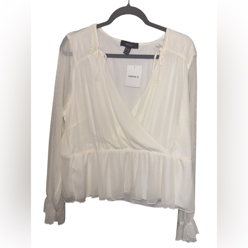 Forever 21 Cream Wrap Blouse